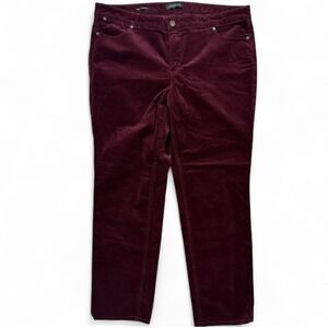 Talbots Flawless Five Pocket Rich Burgundy Straight Corduroy Pants‎ Women's 16 P